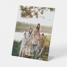 Modern Script Family Photo & Name Custom