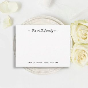 Modern Script Family Stationery Card