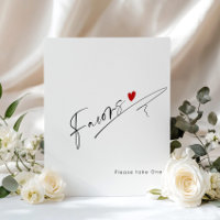 Modern Script  Favours red heart Bridal Shower