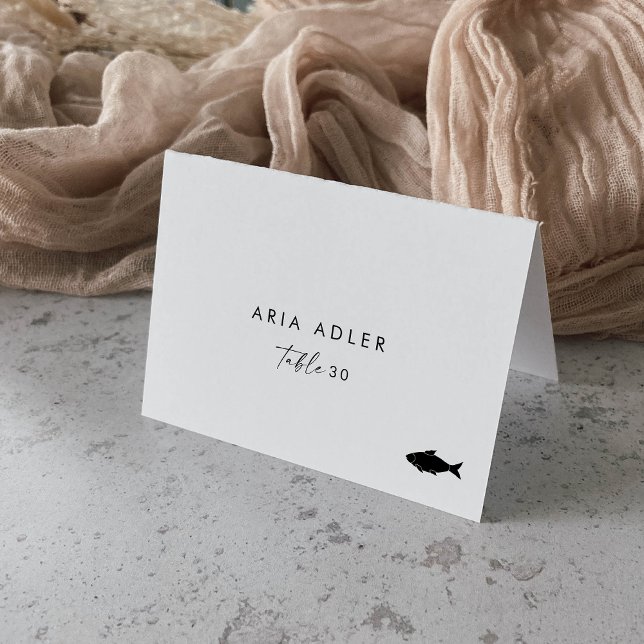 Modern Script Fish Menu Option Place Cards (Creator Uploaded)