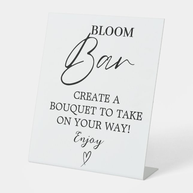 Modern Script Flower Bar Bridal Shower Sign (Front)