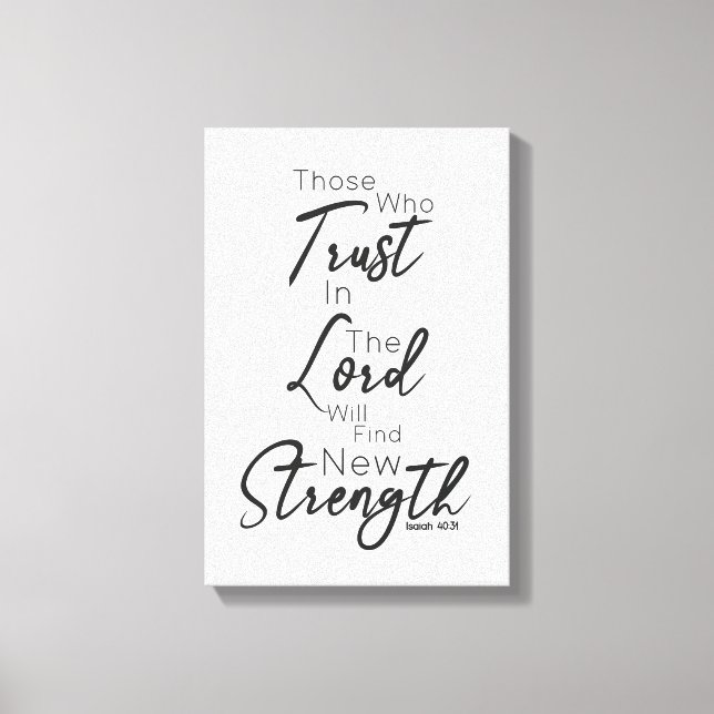 Modern Script Font Bible Verse Isaiah 40:31 Canvas Print (Front)