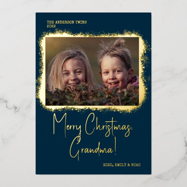 Modern Script Font Photo Christmas (Front)