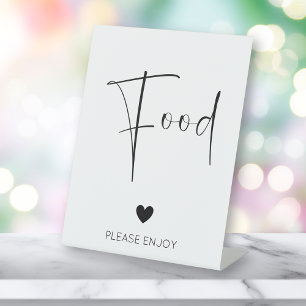 Modern Script Food Baby Shower Pedestal Sign