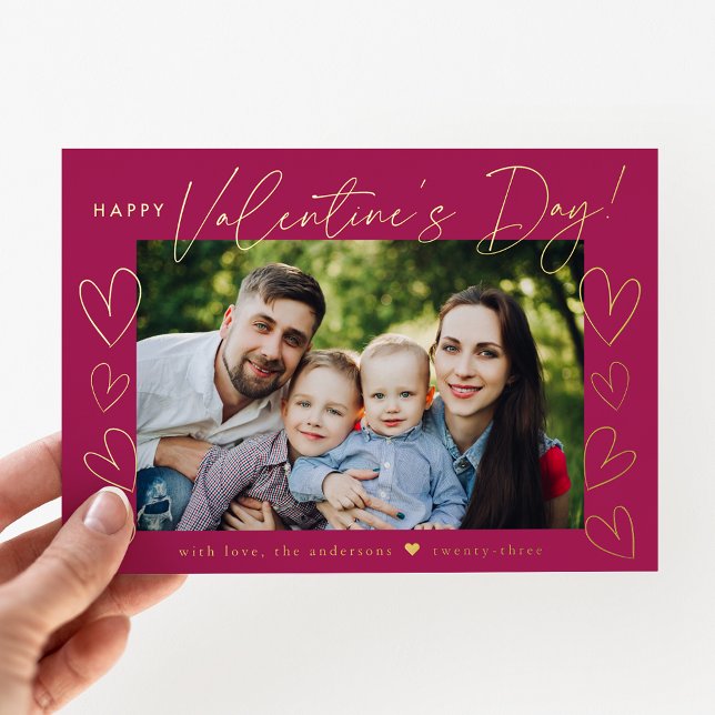 Modern Script Fuchsia Valentine's Day Photo (Creator Uploaded)