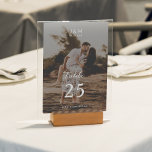 Modern Script Full Photo Monogram Wedding Table Number<br><div class="desc">Modern Script Full Photo Monogram Wedding Table Number.</div>