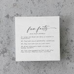 Modern Script Fun Facts Wedding Napkin<br><div class="desc">These modern script fun facts wedding napkins are perfect for a minimalist wedding reception. The simple black and white design features unique industrial lettering typography with modern boho style. Customisable in any colour. Keep the design minimal and elegant, as is, or personalise it by adding your own graphics and artwork....</div>