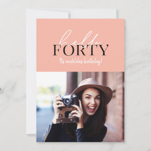 Modern script & geometric 40th birthday photo