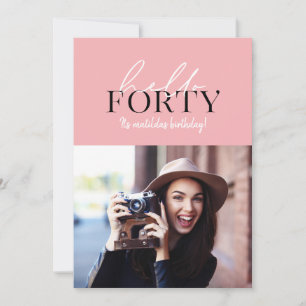 Modern script & geometric 40th birthday photo