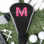 Modern Script Girly Pink Monogram Name Golf Head Cover<br><div class="desc">Create Your Own Personalised Modern Script Girly Pink Monogram Name Golf Head Cover. This chic, stylish golf head cover brings a playful touch to the green with a unique monogram design, featuring a vibrant flat pink initial paired with a flowing white script name for a beautifully personalised look. Perfect for...</div>