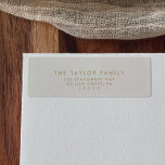 Modern Script | Gold Cream Return Address Label<br><div class="desc">These modern script gold and cream return address labels are perfect for a minimalist holiday card or any personal mailing. The simple yellow gold and ivory cream design features unique industrial lettering typography with modern boho style. Customisable in any colour. Keep the design minimal and elegant, as is, or personalise...</div>