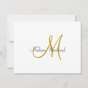 Modern Script Gold Monogram Card
