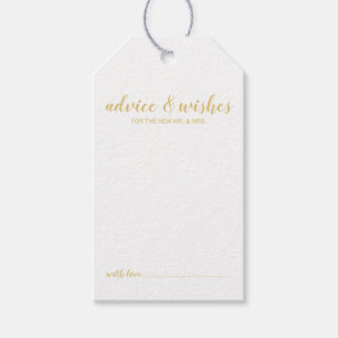 Modern Script Gold Wedding Advice & Wishes Gift Tags