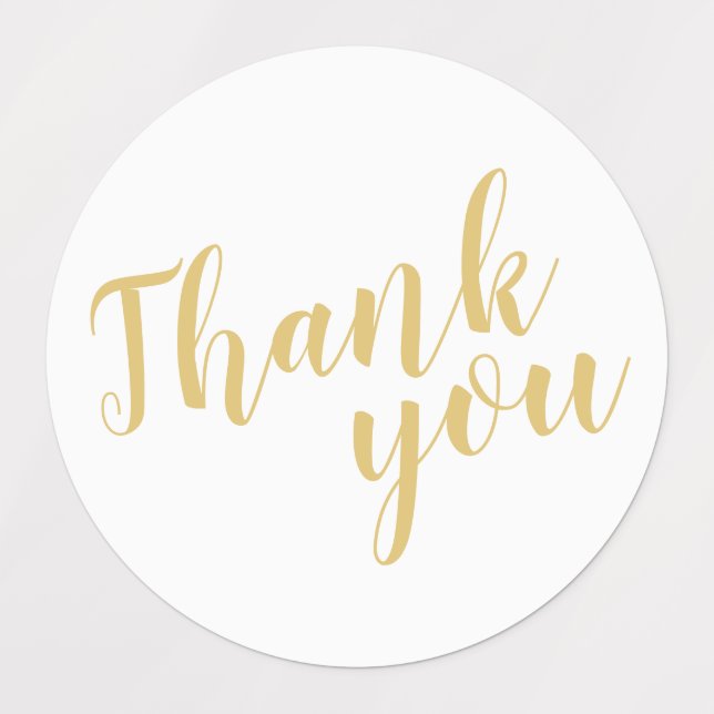 Modern Script Gold Wedding Favour Thank You Labels (Design 1)