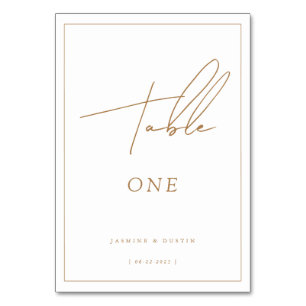 Modern Script Gold Wedding Table Number,Decor Mini Table Number