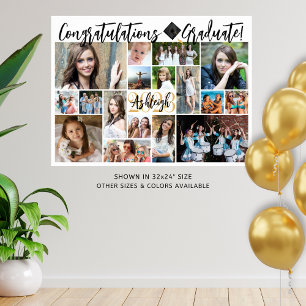 Modern Script Graduate 17 Photo Collage Poster