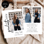 Modern Script Graduate 3 Photo Graduation Invitation<br><div class="desc">Celebrate your graduate’s milestone with this Modern Script 3 Photo Graduation Announcement, designed to beautifully showcase seven favorite photos in a clean, modern layout. Featuring elegant flowing script paired with minimalist typography, this personalized announcement highlights special memories while sharing the exciting news with family and friends. Perfect for high school...</div>