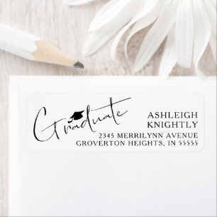 Modern Script Graduate Cap Custom Colors