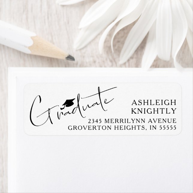 Modern Script Graduate Cap Custom Colours (Insitu)