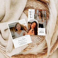 Modern Script Graduate Photo Collage Graduation