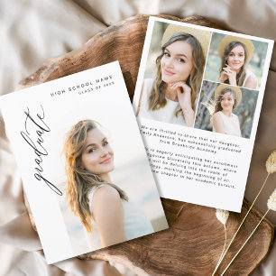 Modern Script Graduate Photo Graduation Invitation