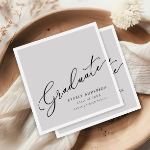Modern Script Graduate Simple Graduation Napkin