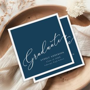 Modern Script Graduate Simple Graduation Napkin