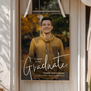 Modern Script Graduate Simple Photo Graduation Poster