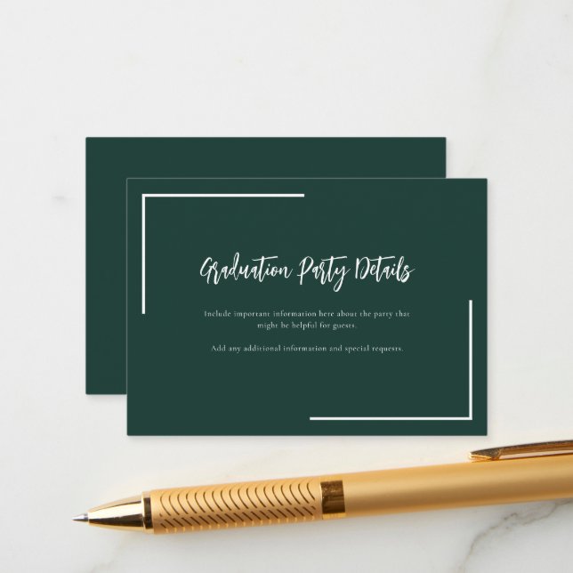 Modern Script Graduation 2025 Grad Party Enclosure Card (Front/Back In Situ)