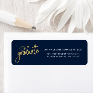 Modern Script Graduation 2026 Return Address