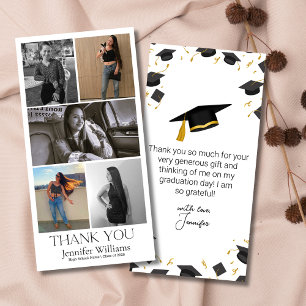 modern script graduation 5 photo class of 2025  thank you card