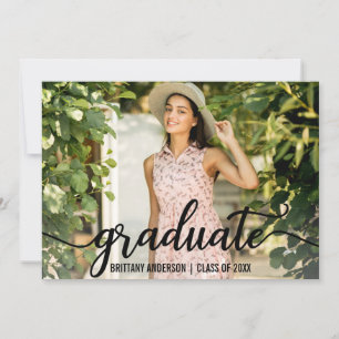 Modern Script Graduation Announcement Photo