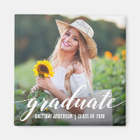 Modern Script Graduation Announcement Photo Sq