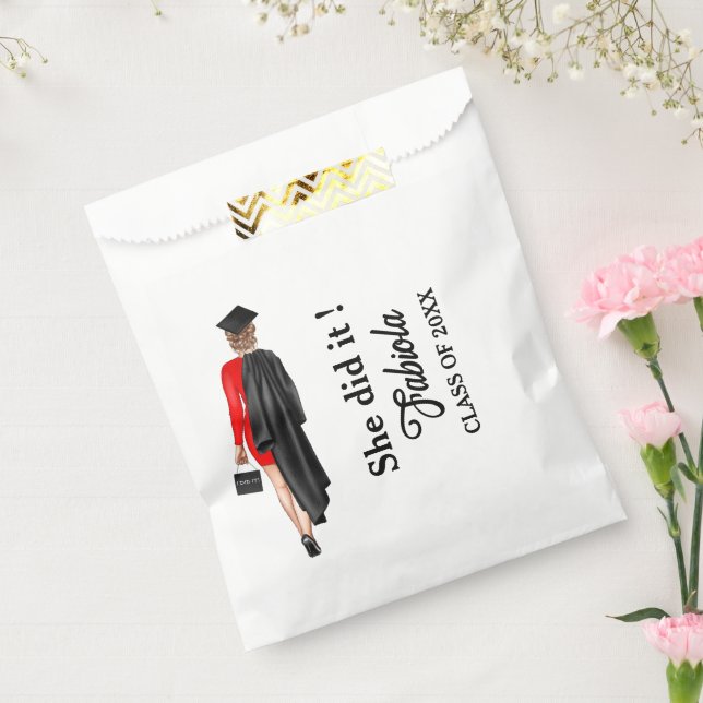 Modern Script Graduation Girl Party favour  Bags (Sealed)