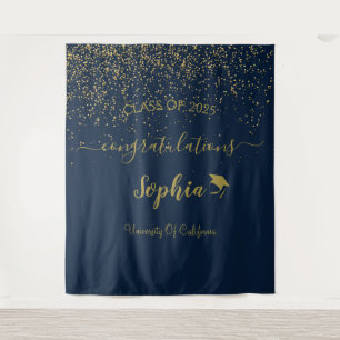 Modern Script Graduation Party Backdrop   Graduate Tapestry