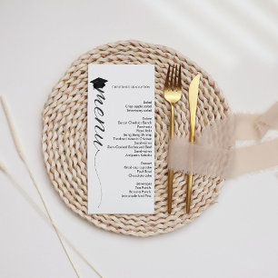 Modern script Graduation party dinner menu
