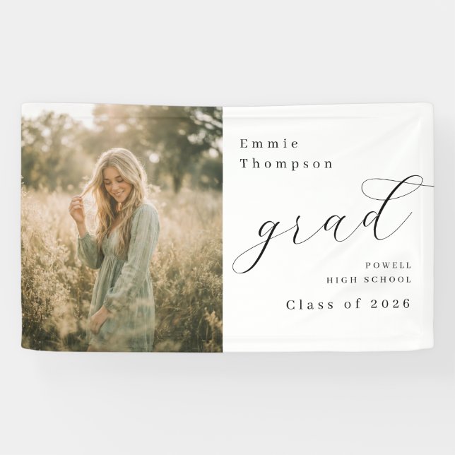 Modern Script Graduation Photo Banner (Horizontal)