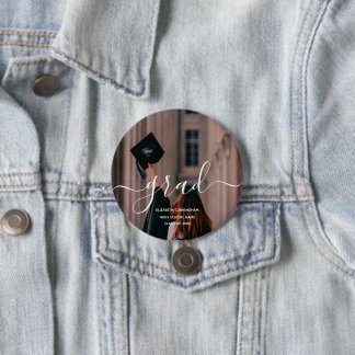 Modern Script Graduation Photo Button
