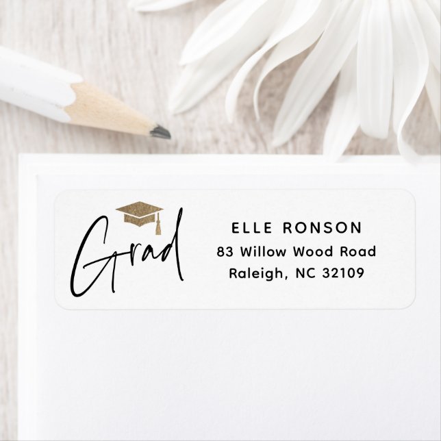 Modern Script Graduation Return Address (Insitu)