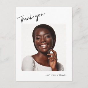 Modern Script Graduation Thank You Photo Postcard