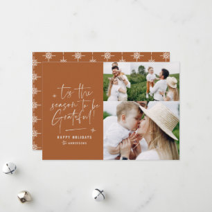 Modern script grateful photo holiday