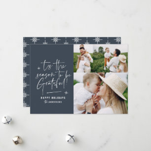Modern script grateful photo holiday