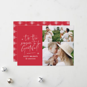 Modern script grateful photo holiday