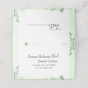 Modern Script Greenery Place Cards