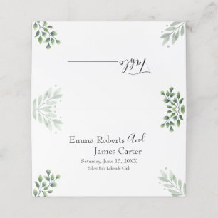 Modern Script Greenery Place Cards
