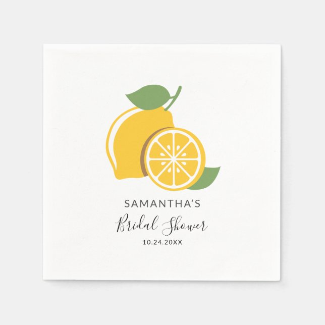 Modern Script Hand-Lettered Bridal Shower Paper Napkin (Front)