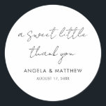 Modern Script Hand-Lettered Wedding Thank You Classic Round Sticker<br><div class="desc">Share your gratitude with a gift that they'll love. Our personalised wedding thank you stickers are the perfect way to commemorate your special day while thanking your guests for being a part of it. Give your guests a beautiful, practical reminder of the love and joy you shared, a small token...</div>