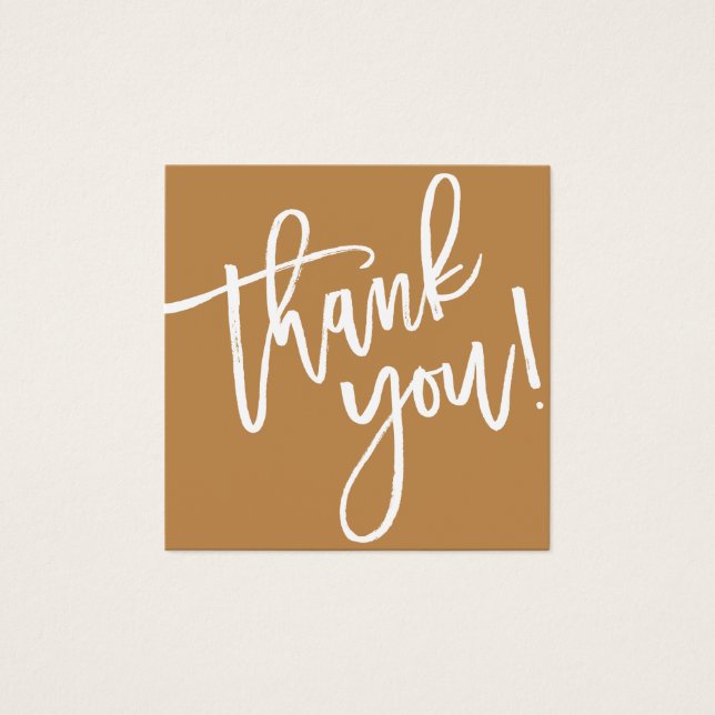 Modern script hand made thank you gold yellow (Front)
