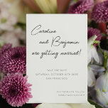 Modern Script Handwriting Wedding White Black Save The Date<br><div class="desc">Modern Script Handwriting Wedding Save the Date in Black and White</div>