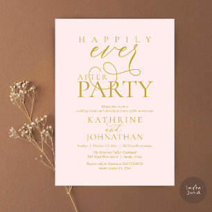 Modern Script Happily Ever After Party Elopement I Invitation
